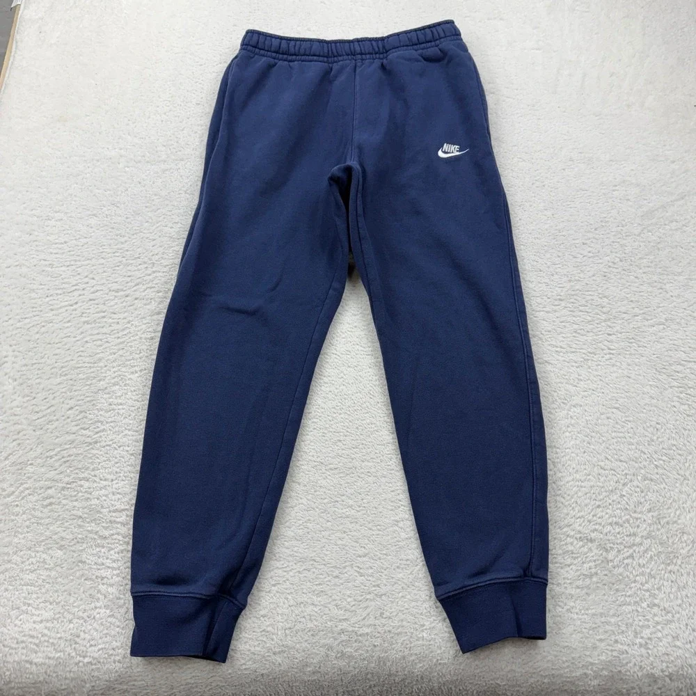 Nike Mens Fleece Joggers Navy Blue Tapered Sweatpants Medium‎ BV2671-410